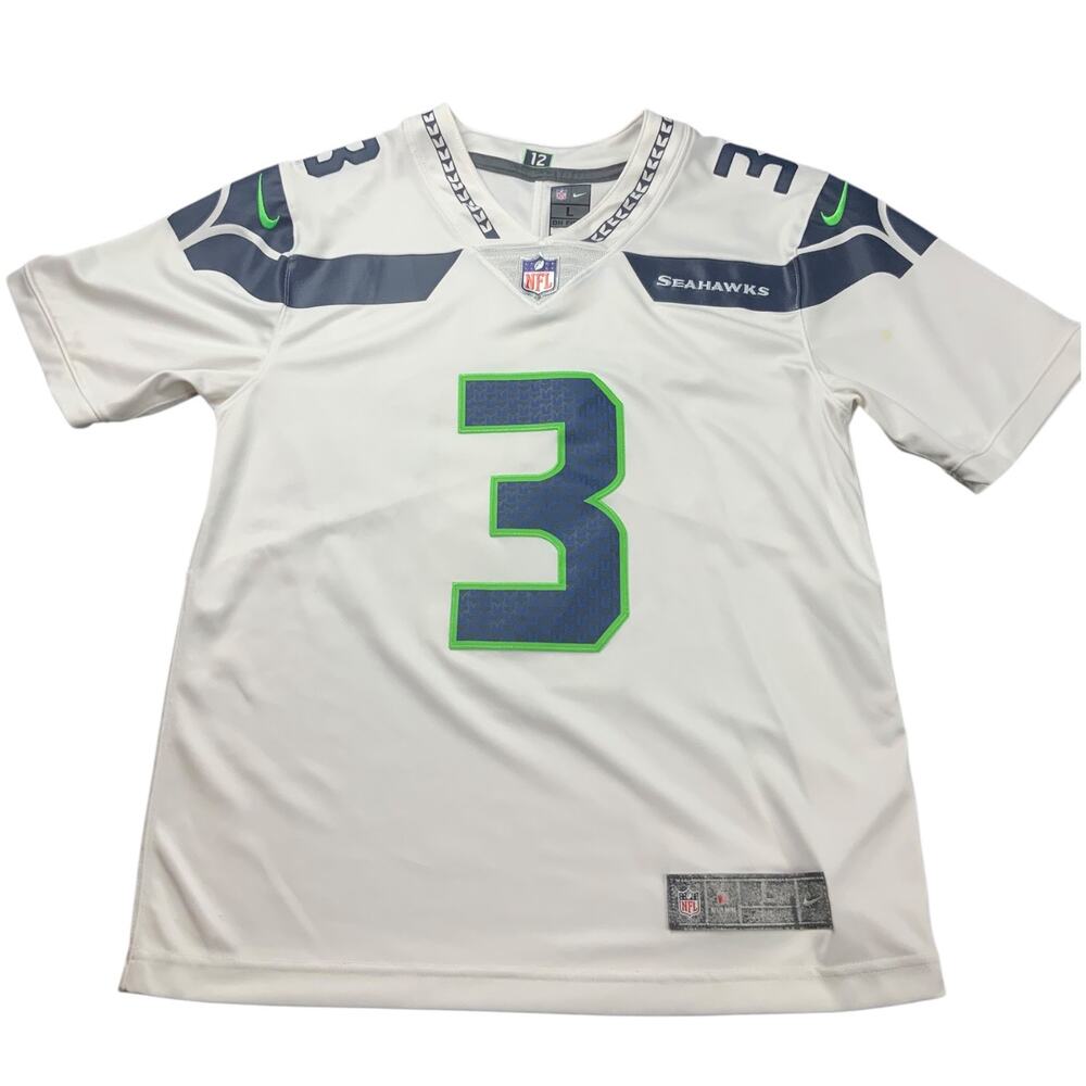 Nike Russell Wilson #3 Seattle Seahawks Youth L White On Field NFL Jersey